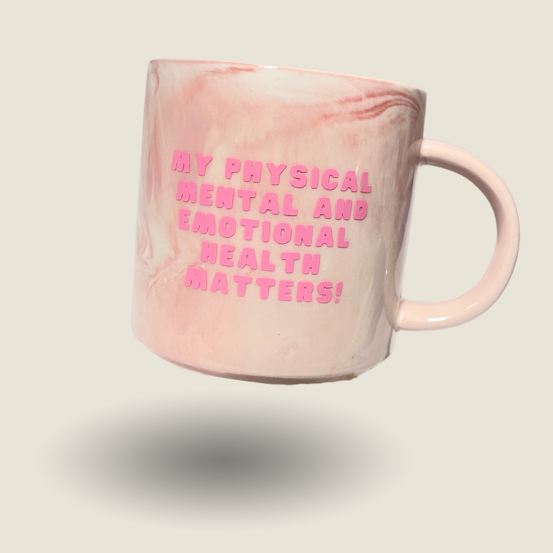 Caring Thoughts Pink Marble Mug