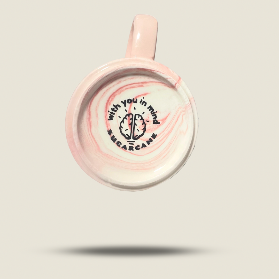 Caring Thoughts Pink Marble Mug