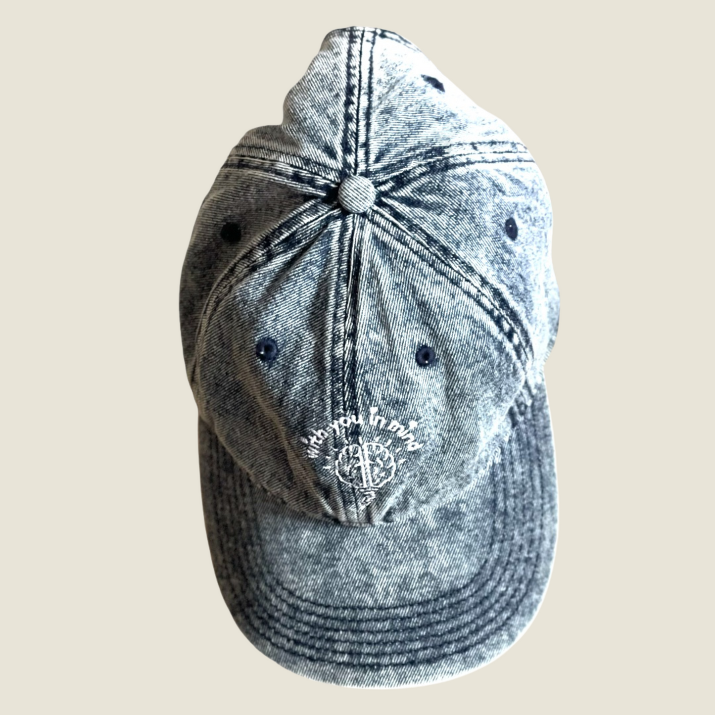 With You in Mind Embroidered Denim Hat
