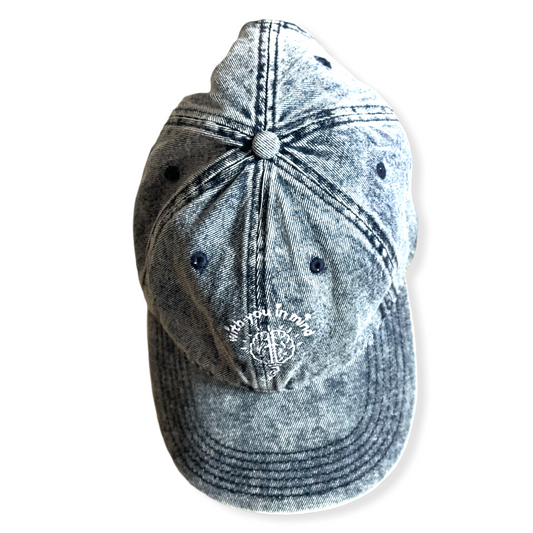 With You in Mind Embroidered Denim Baseball Cap